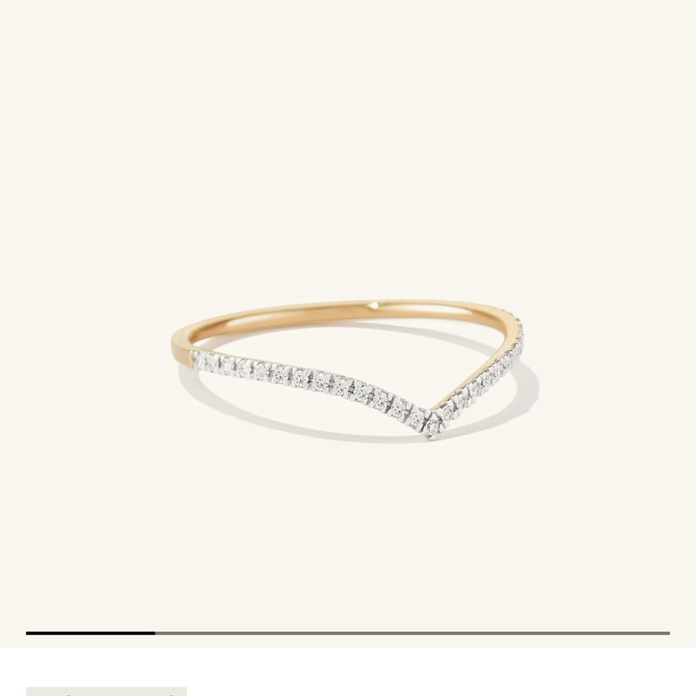 TWO Mejuri pave wishbone rings